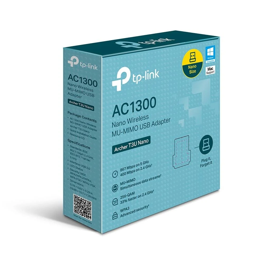 ADATTATORE USB WiFi TP-LINK AC1300 ARCHER T3U NANO